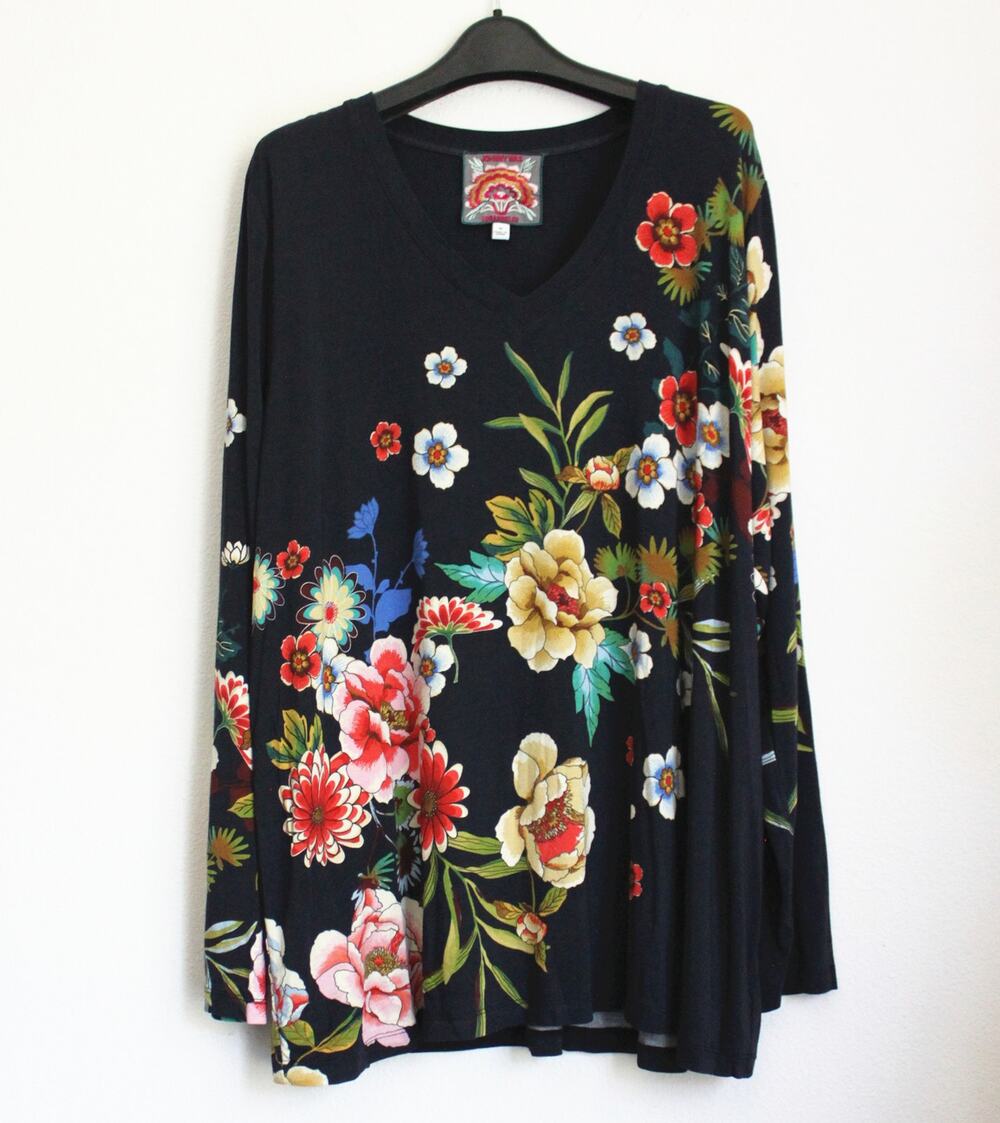 NEW JOHNNY WAS The Janie Favorite Long Sleeve V-Neck Tee, Size 1X